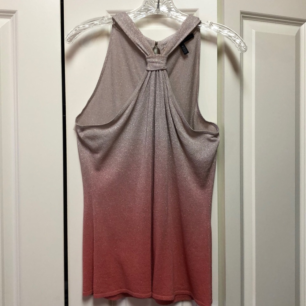WHBM shimmery twist-front, racerback top. MED
